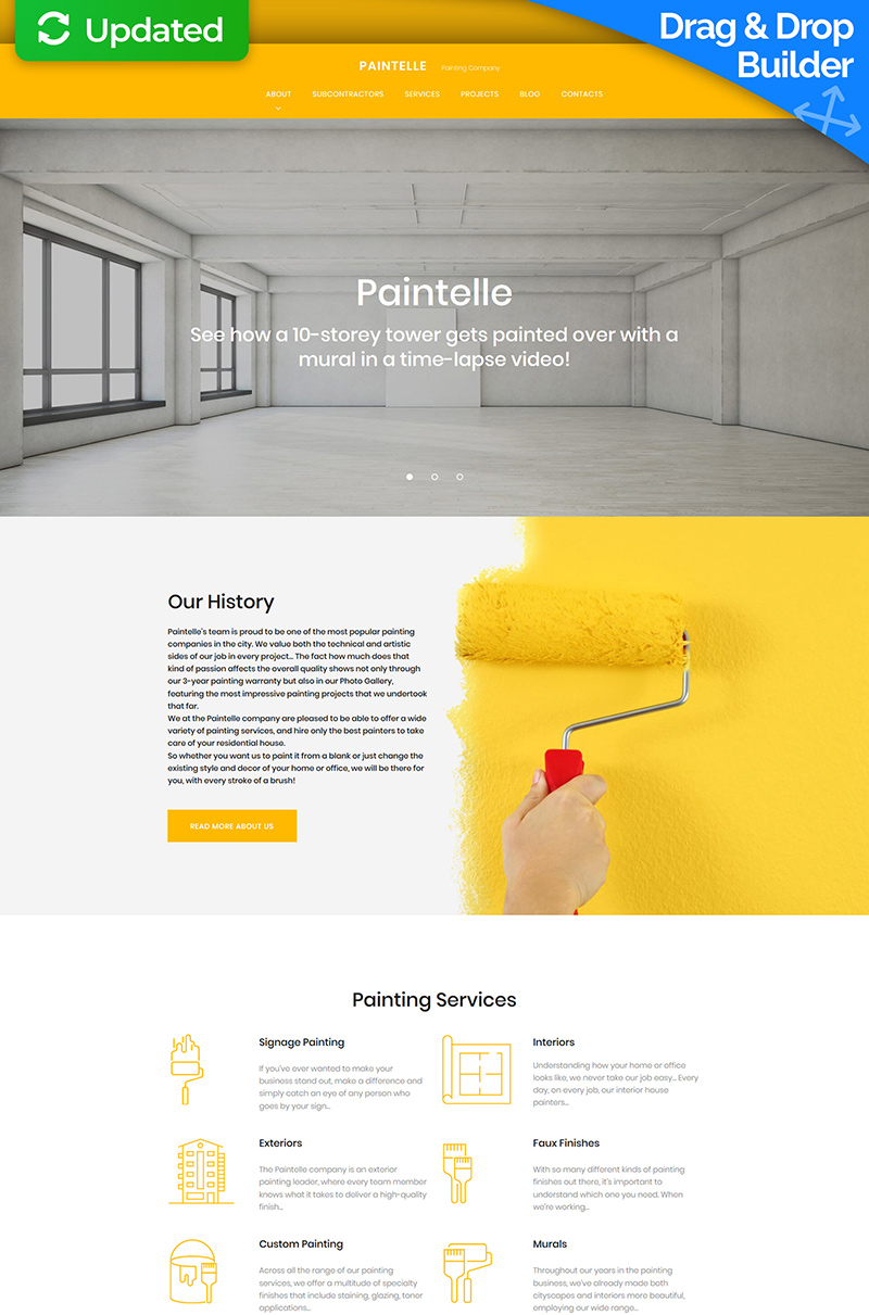Paintelle - Painting Contractor Moto CMS 3 Template