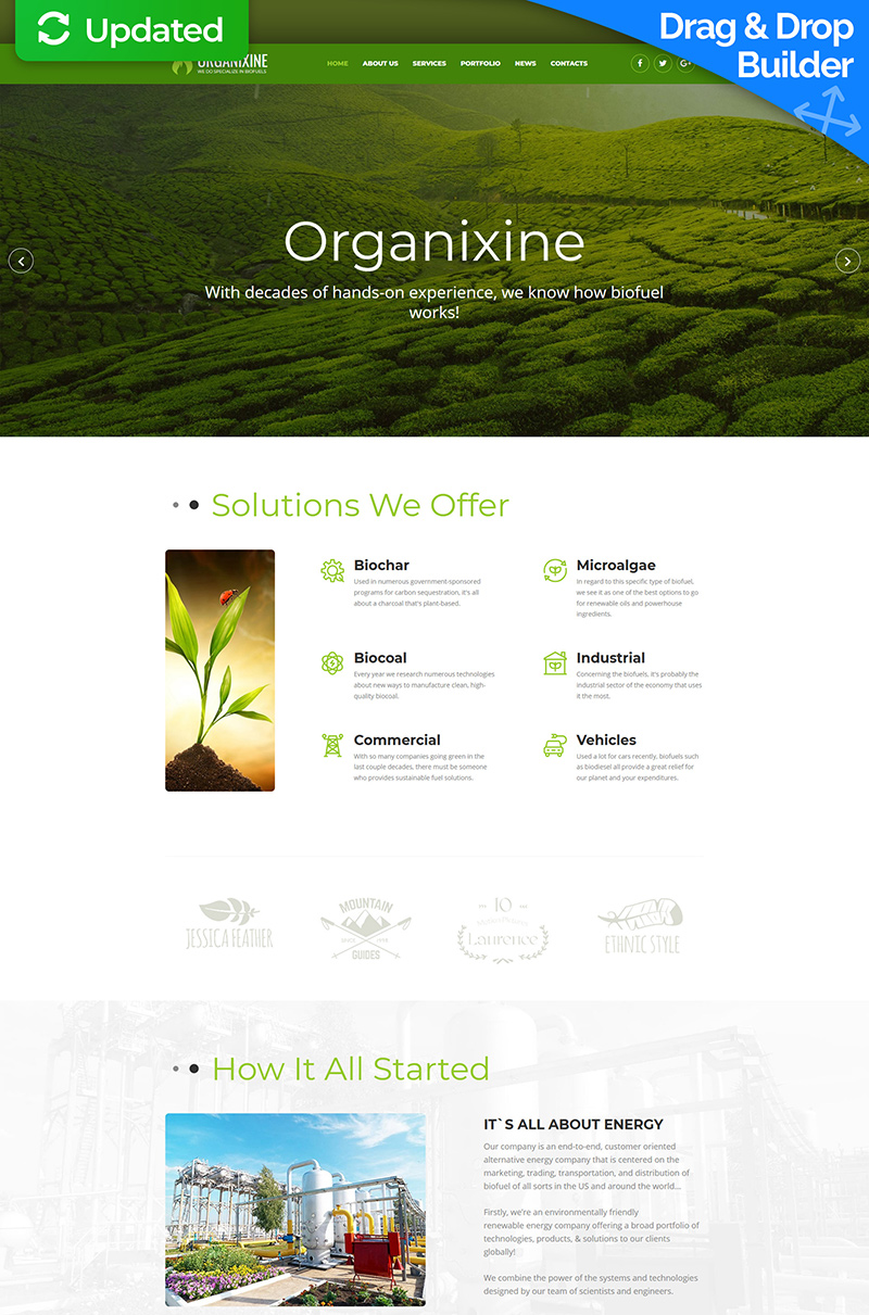 Organixine - Green Energy Moto CMS 3 Template
