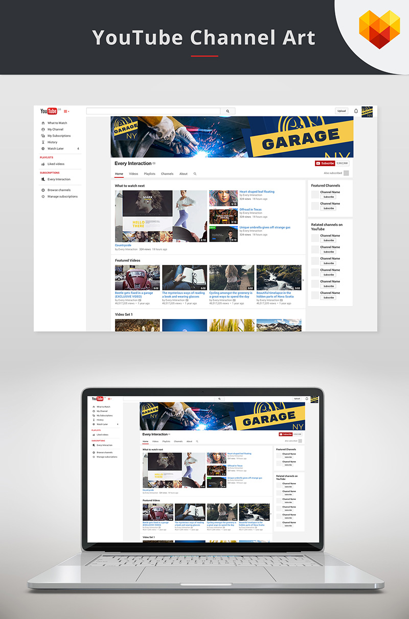 YouTube Channel Art for Auto Shop Social Media Template