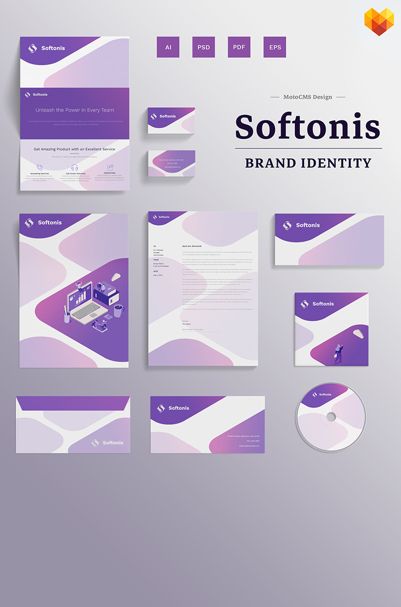 Softonis Company Branding Design - Corporate Identity Template