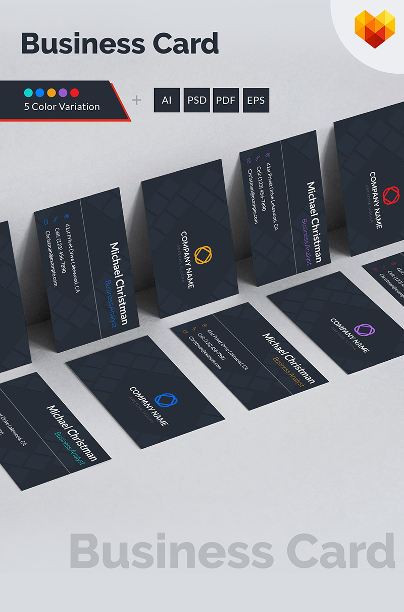 Business Card Template for Business Analyst - Corporate Identity Template