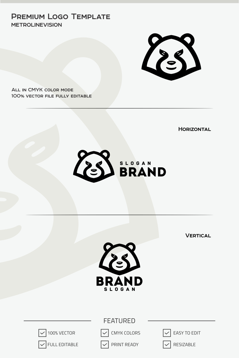 Bear Head Logo Template