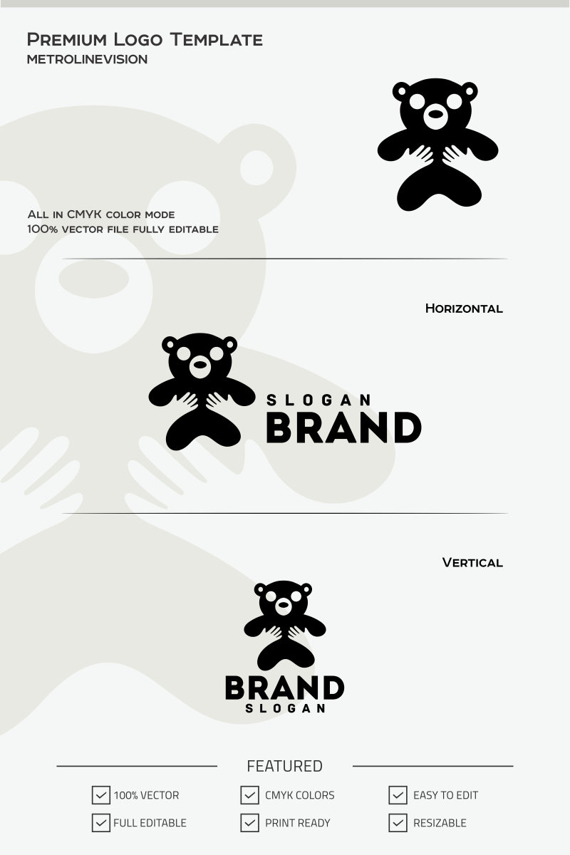 Bear Teddy Logo Template