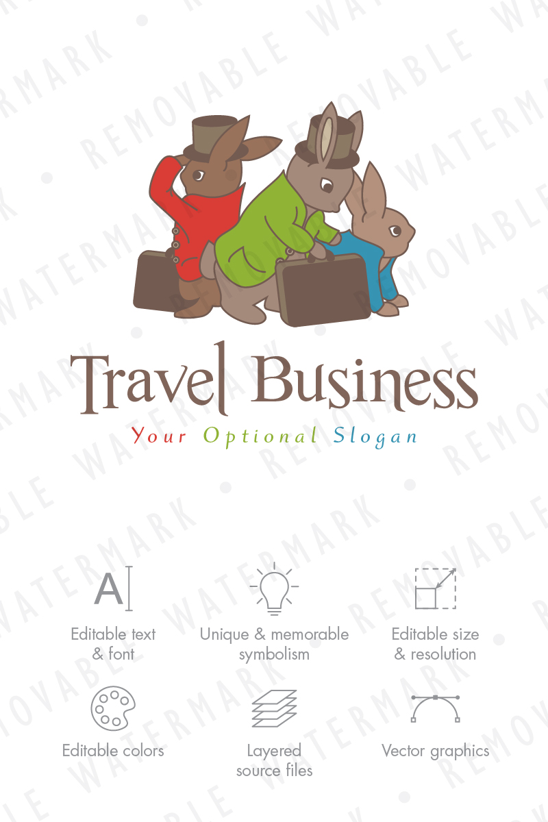 Bunny Travelers Logo Template