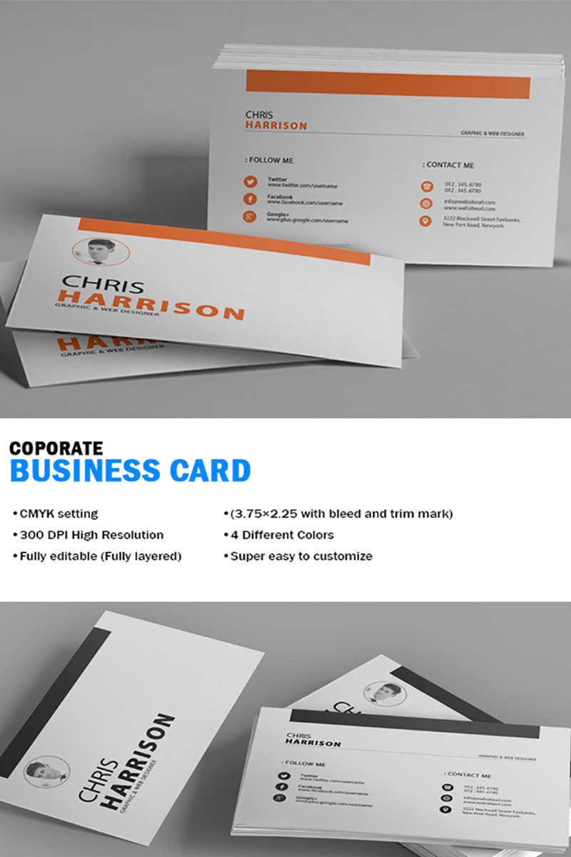 Chris Harrison Corporate Business Card - - Corporate Identity Template