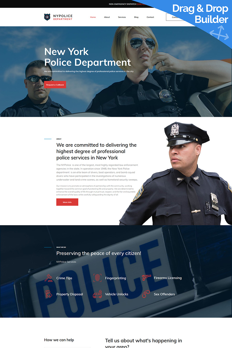 Police Department Premium Moto CMS 3 Template