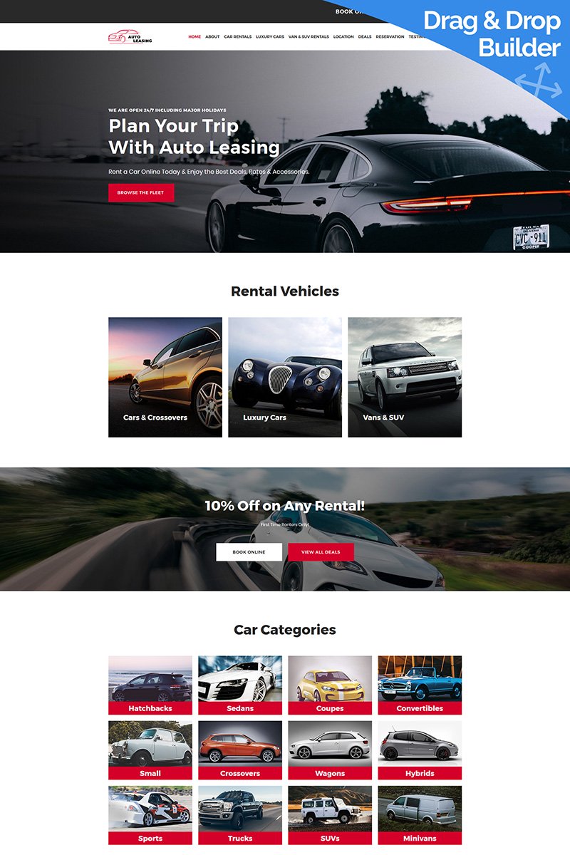 Auto Leasing - Car Rental Moto CMS 3 Template
