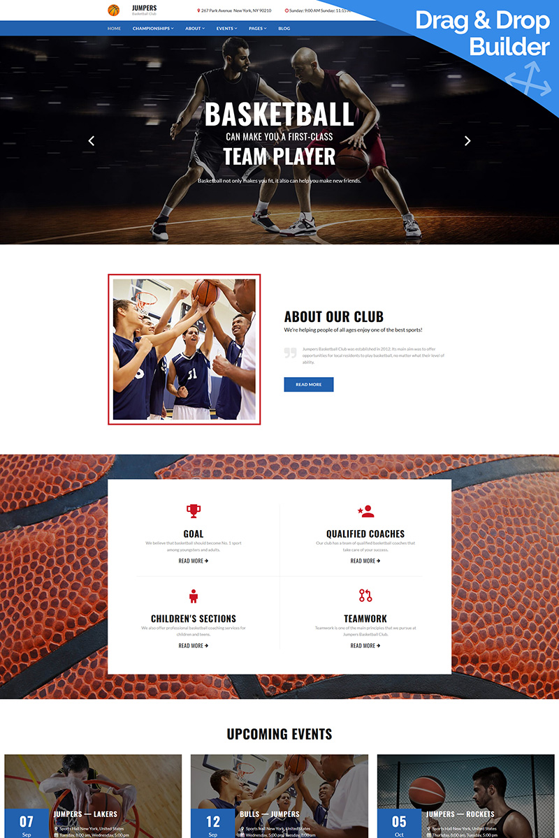 Jumpers - Basketball Club Moto CMS 3 Template
