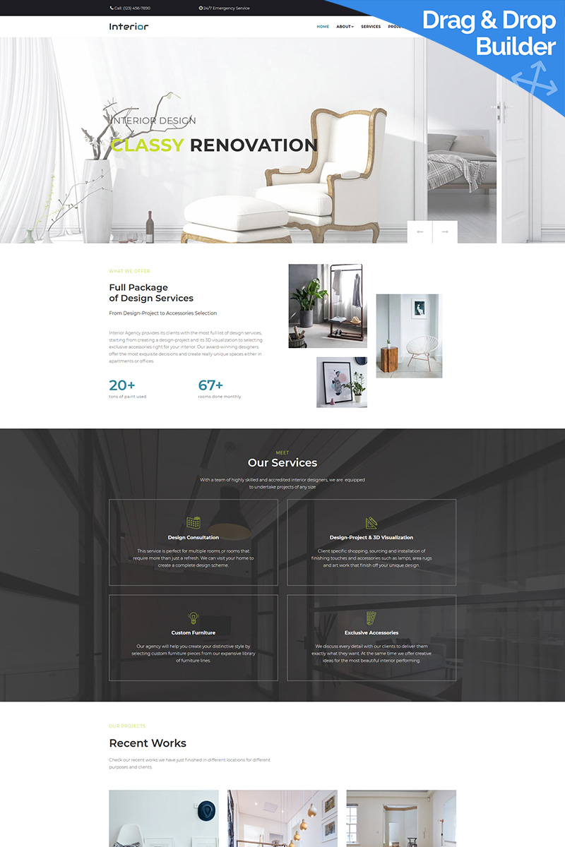 Interior Design Company Moto CMS 3 Template