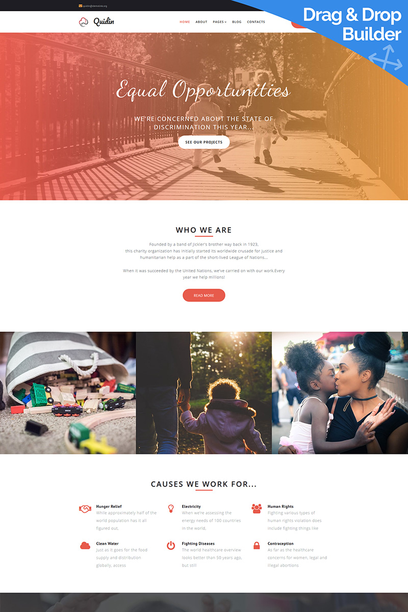 Quidin - Charity Fully Moto CMS 3 Template