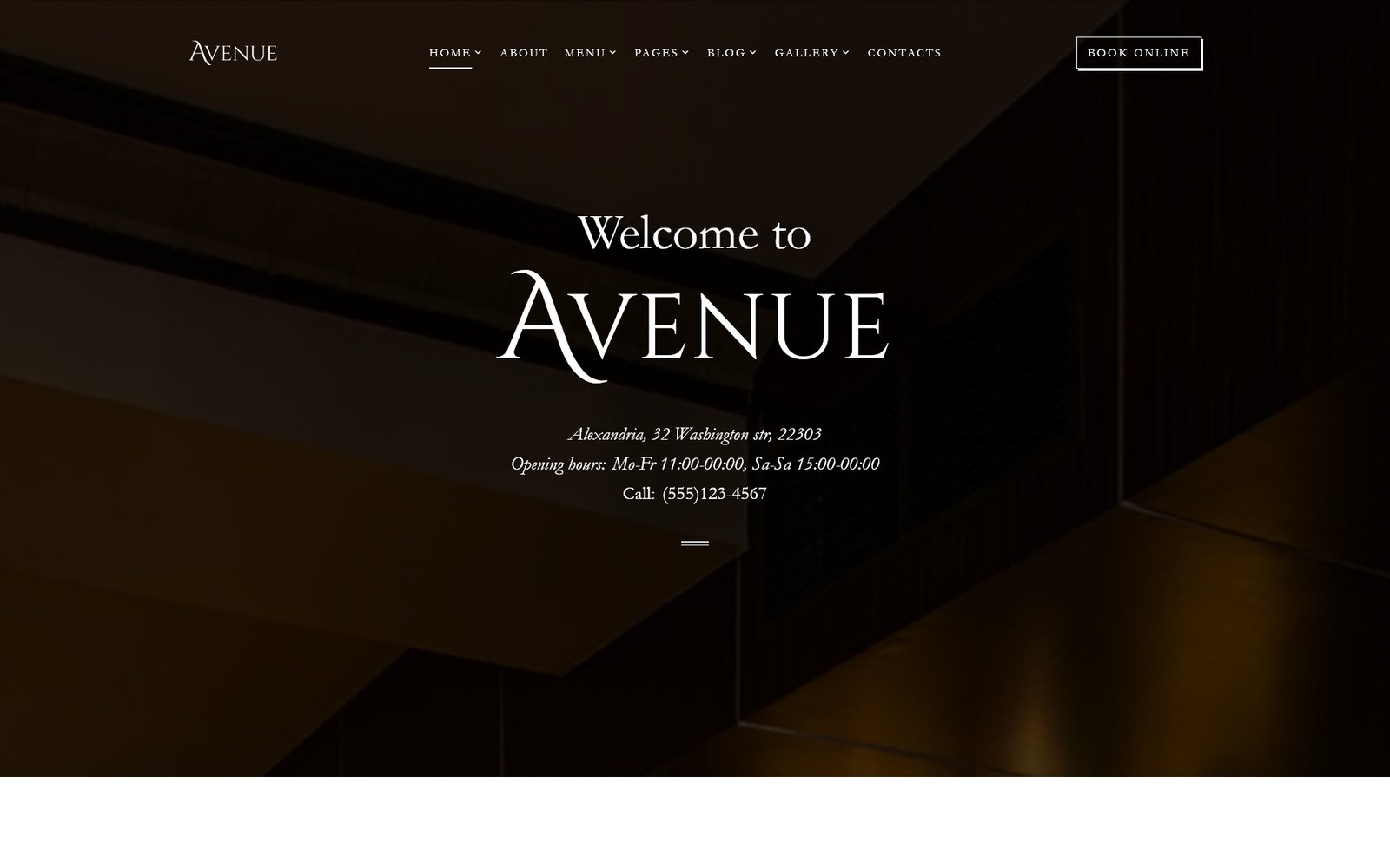 Avenue - Restaurant Responsive Multipage HTML Website Template