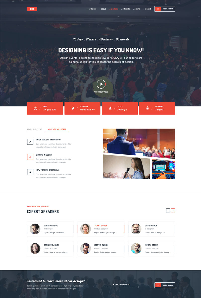 EXO | Event Landing Page Template