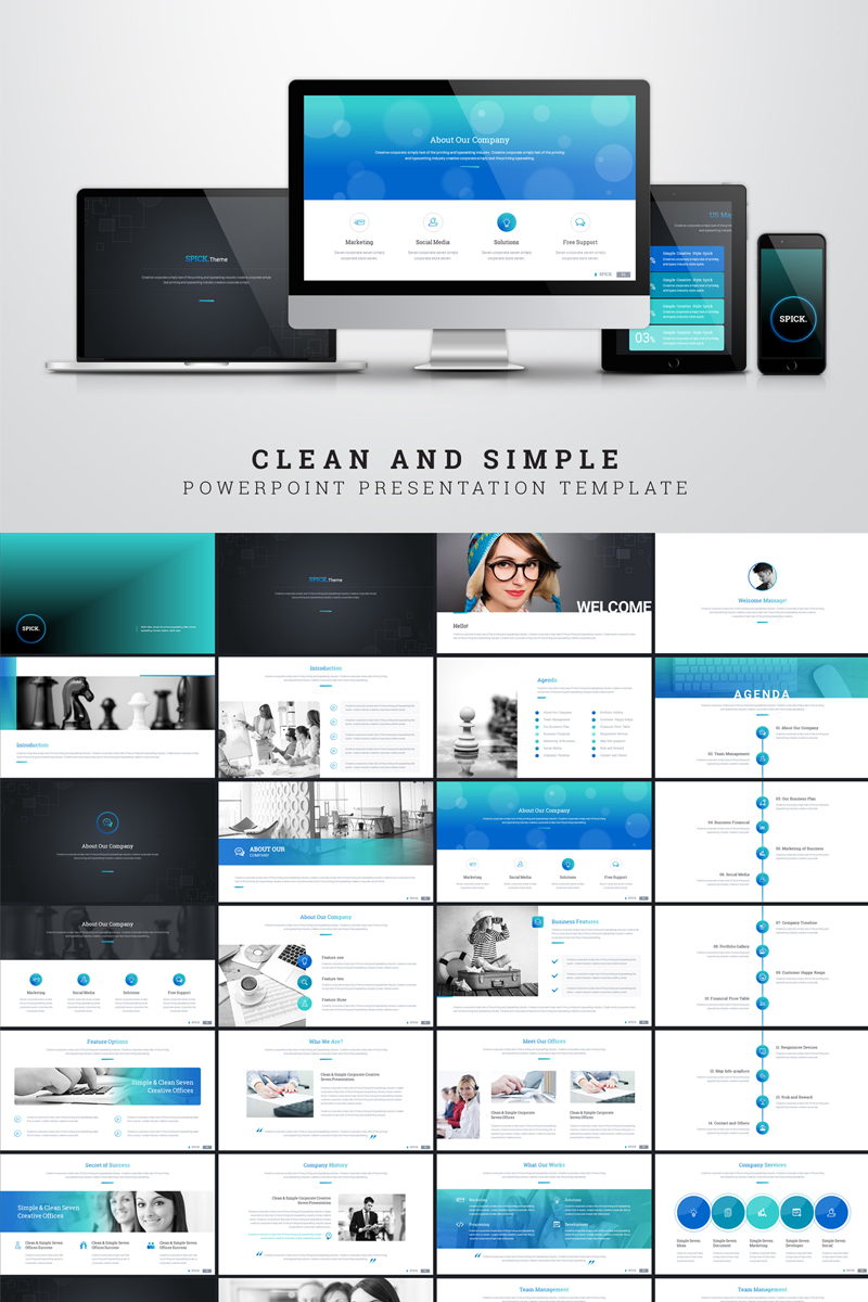 Clean and simple presentation special topic PowerPoint template