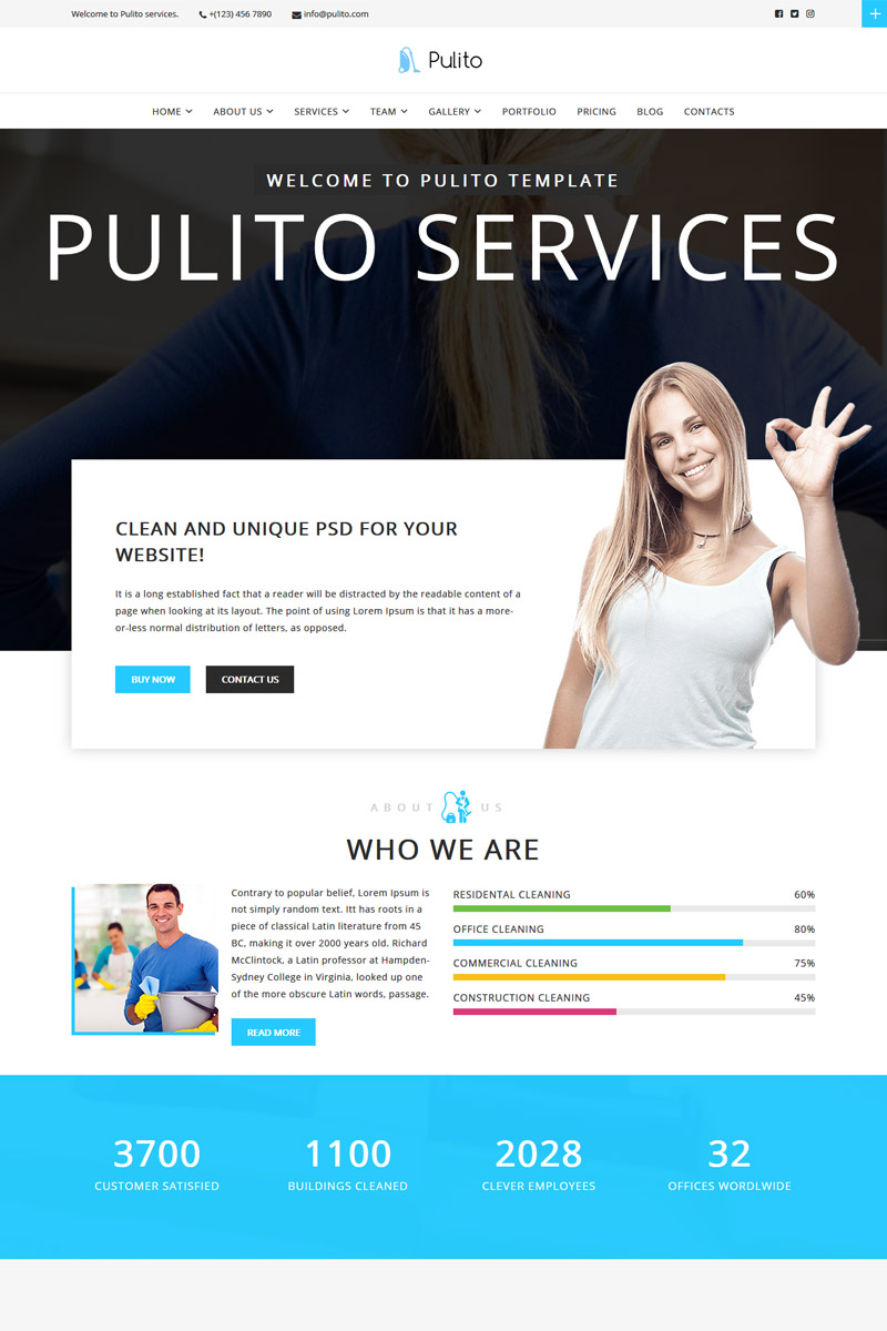 Pulito - Cleaning Services WordPress Theme