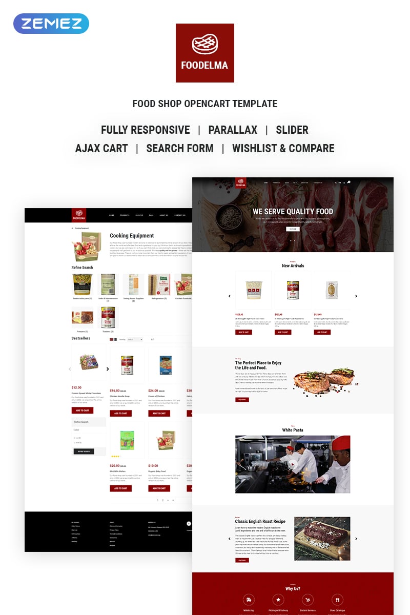 Foodelma - Delicious Food Online Store OpenCart Template