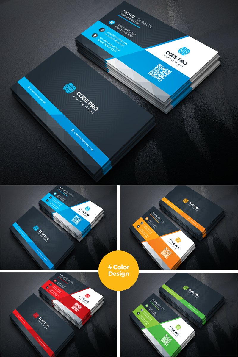 Black Coporate Business Card - Corporate Identity Template