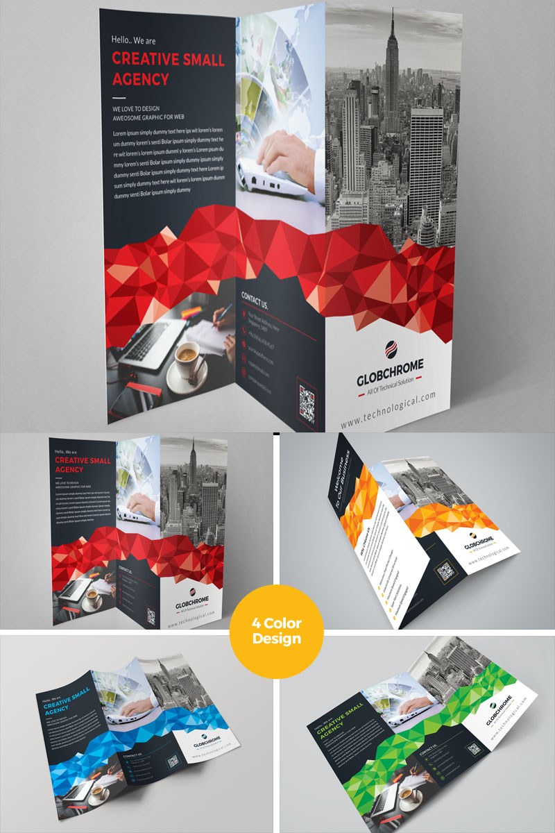 GLOBCHROME- Trifold Brochure - Corporate Identity Template