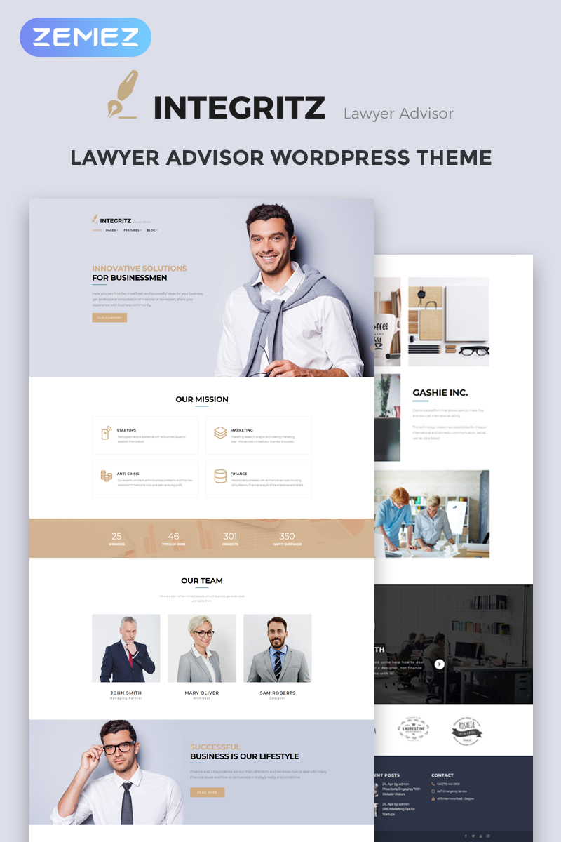 Integritz - Responsive Law Firm WordPress Elementor Theme