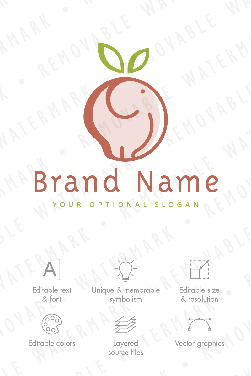 Elephant Fruit Logo Template