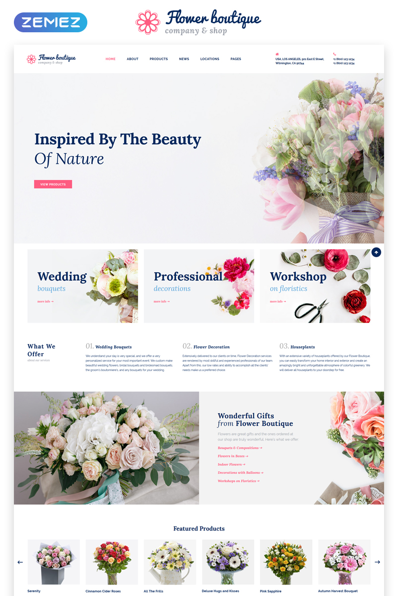 Flower Boutique Multipage HTML5 Website Template