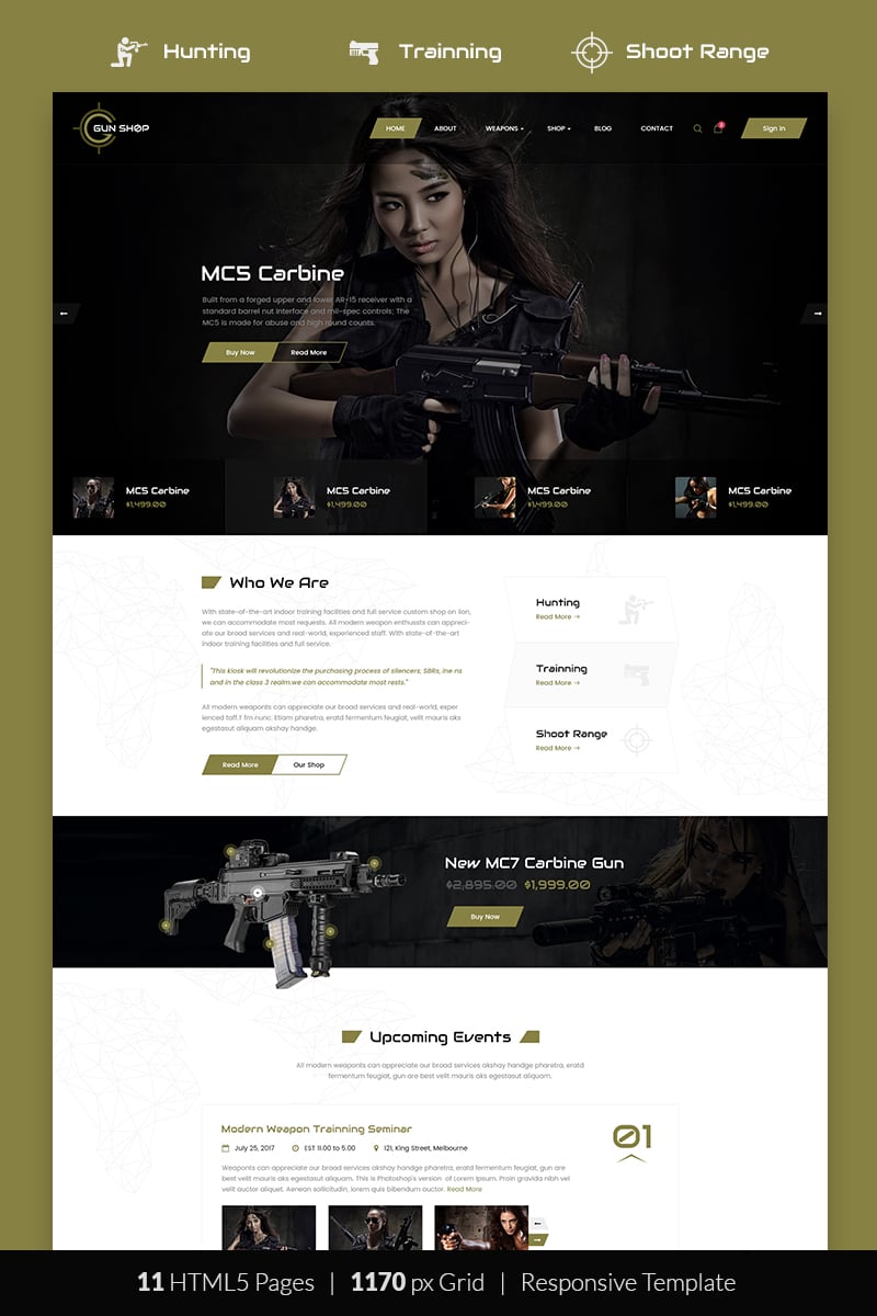 Gun Shop HTML Template Website Template
