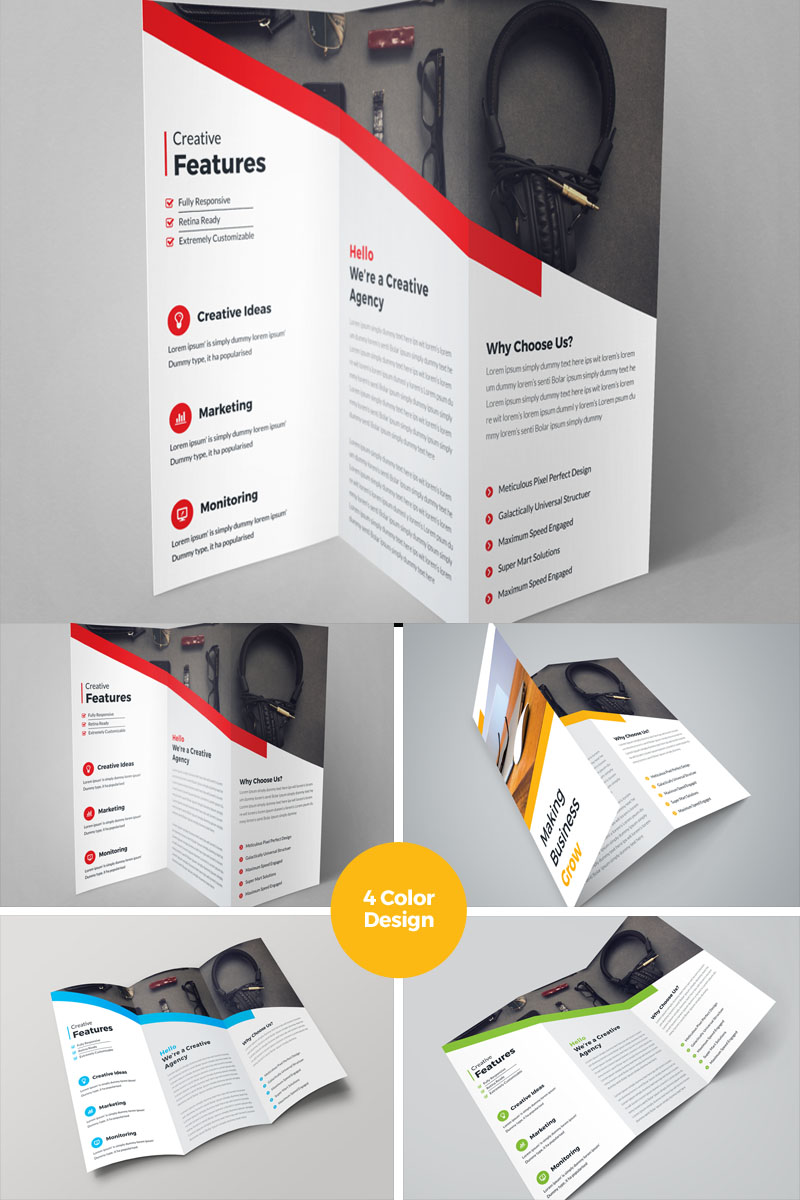 Sencuary Corporate Trifold Brochure - Corporate Identity Template