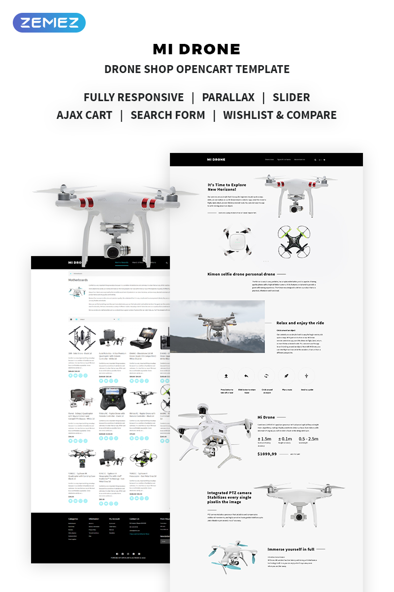 Mi Drone - Drone Shop OpenCart Template