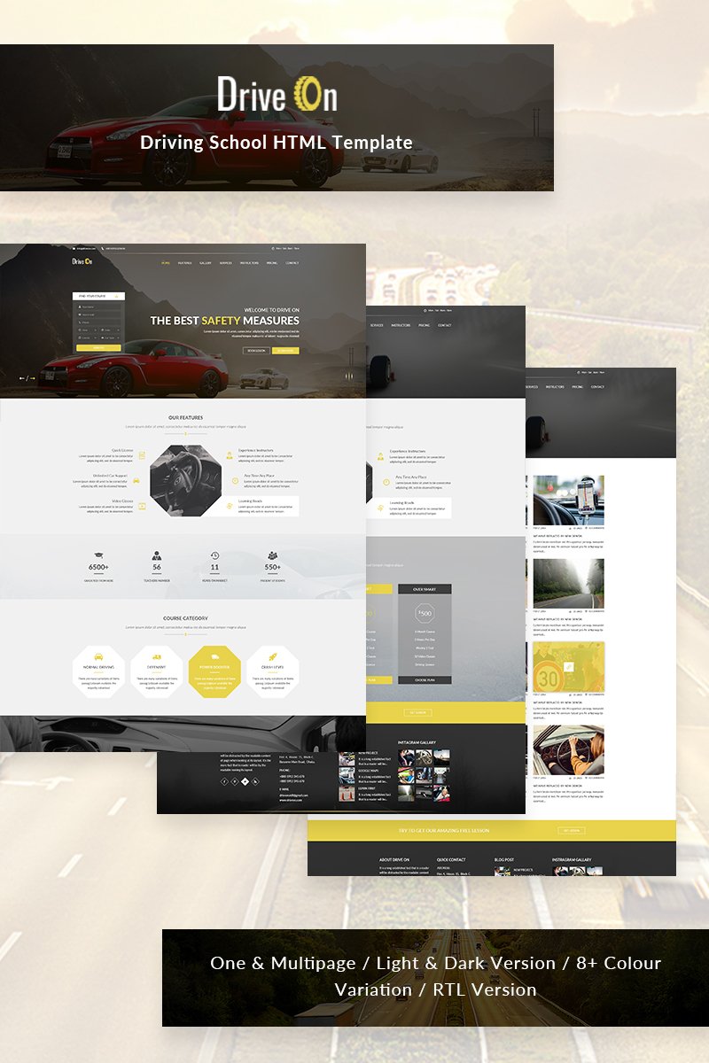 DriveOn – Driving School Website Template