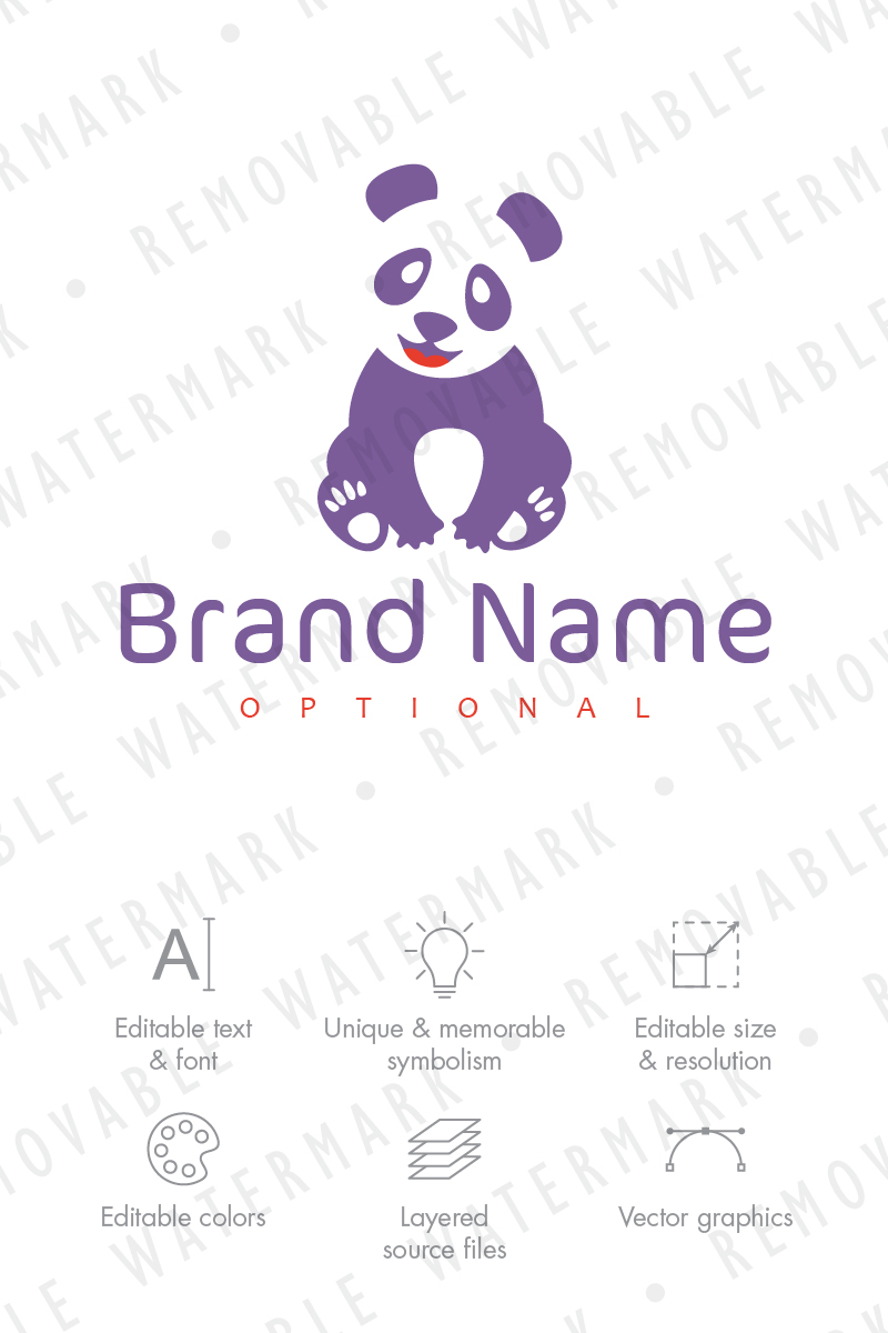 Lovely Panda Logo Template