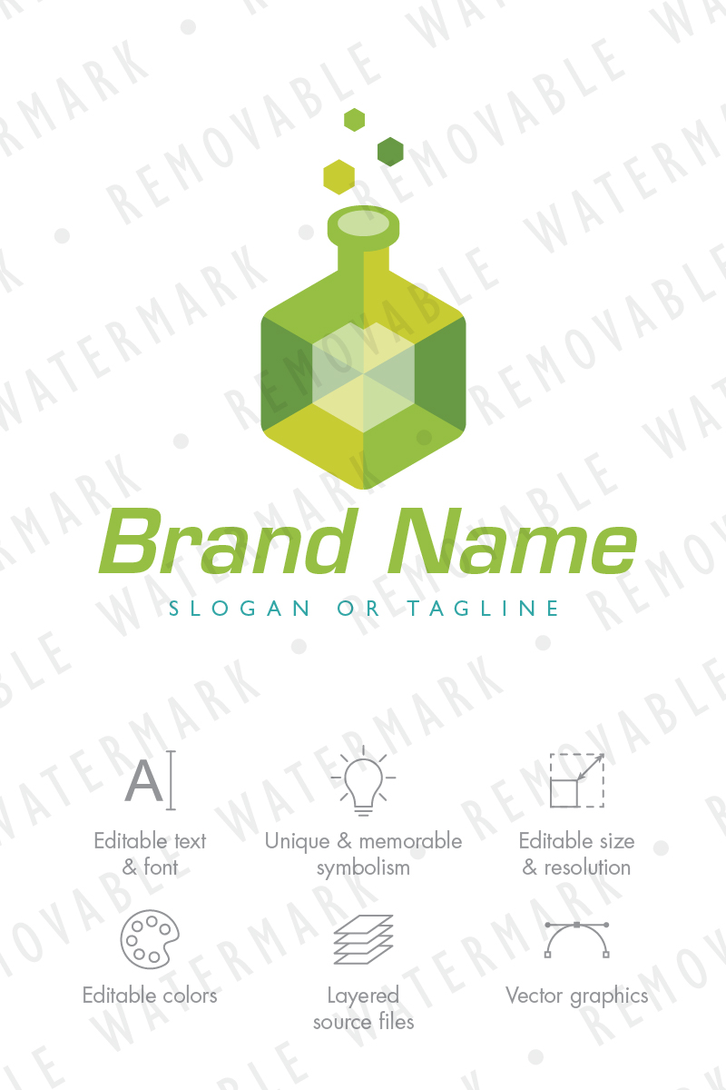 Cubic Flask Logo Template