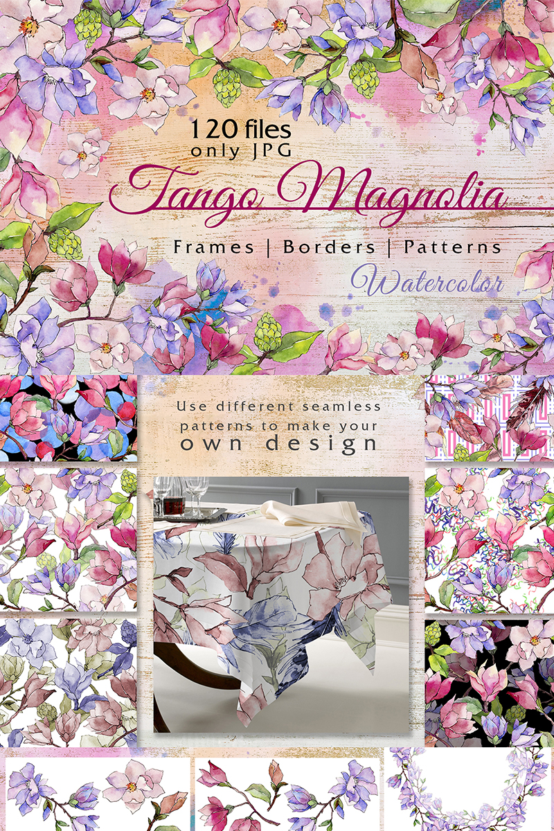 Jango Magnolia JPG Watercolor Set - Illustration