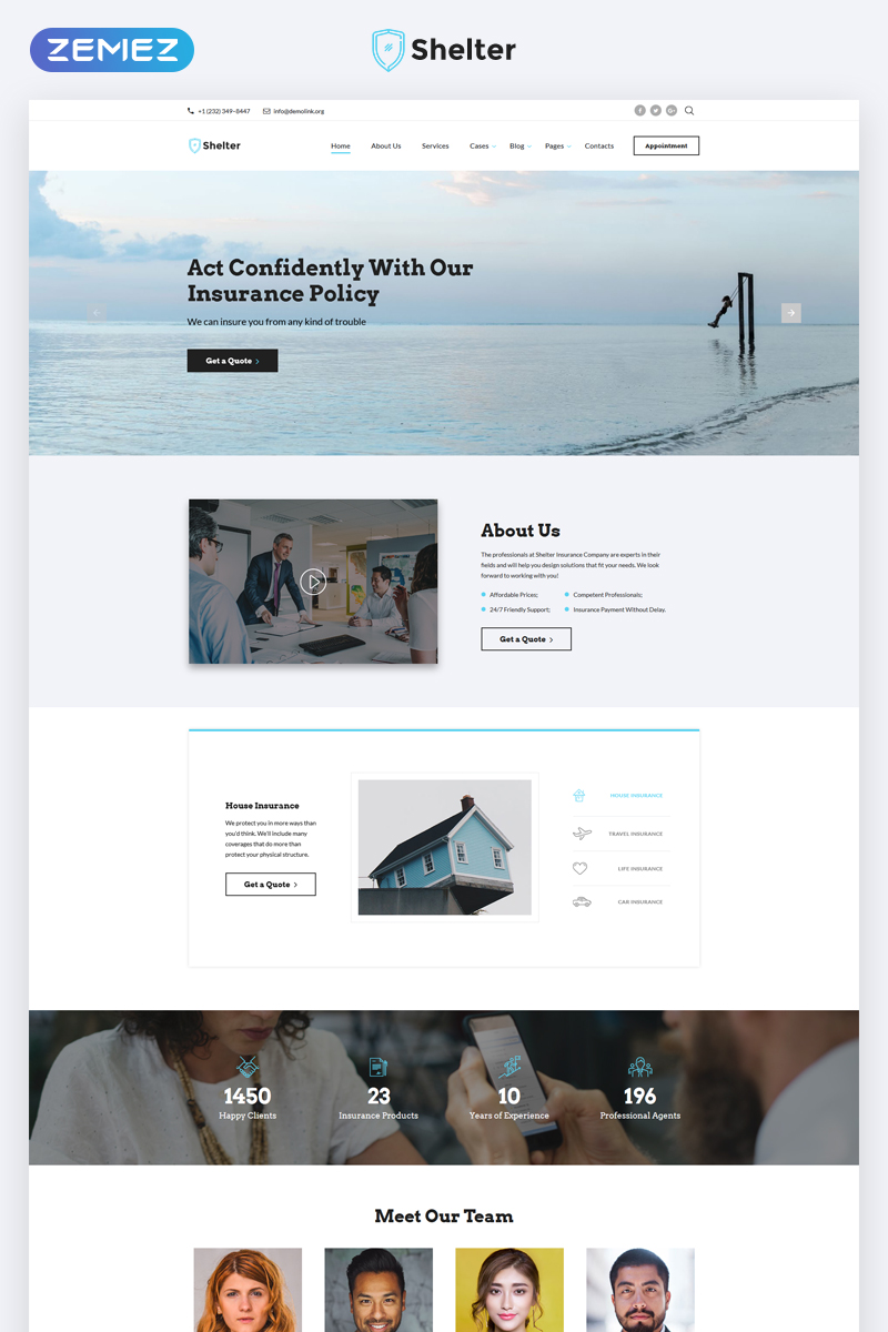 Shelter - Insurance Agency Multipage HTML5 Website Template