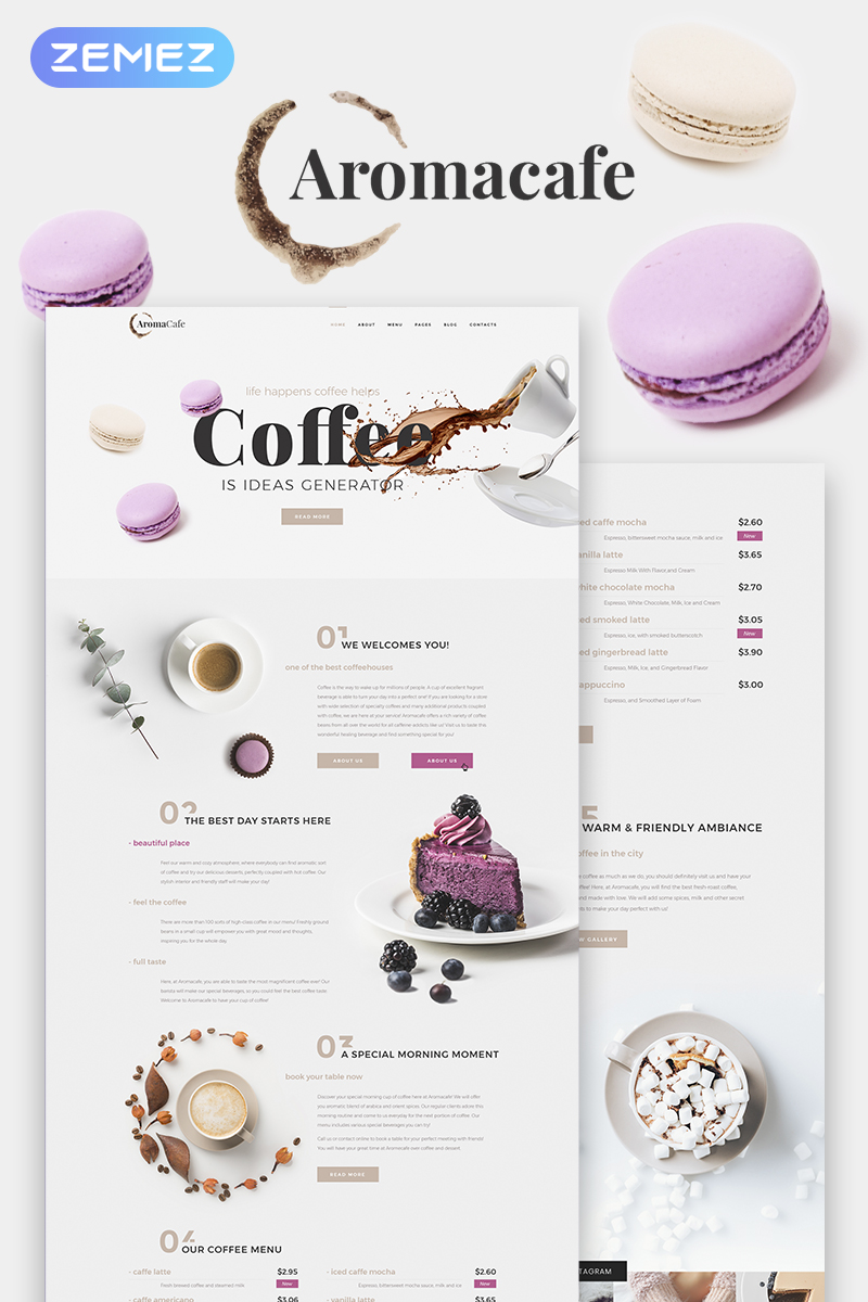 Aromacafe - Coffee Shop WordPress Elementor Theme