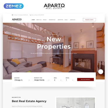 Realestate Apartment Responsive Website Templates 68858