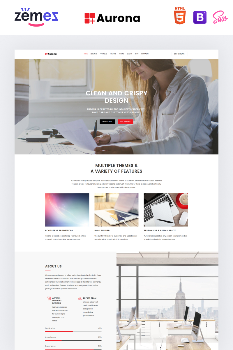 Aurona - Business Responsive HTML Landing Page Template