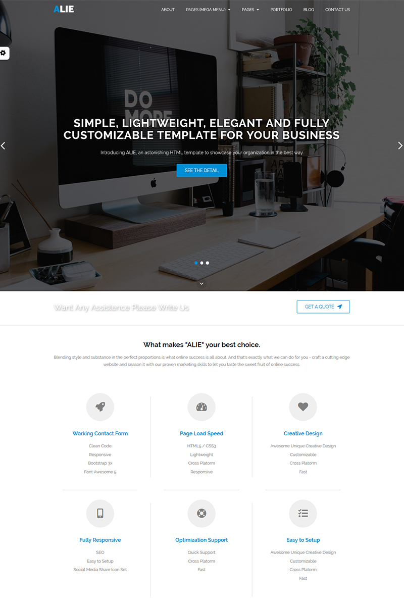 ALIE: Multipurpose, Lightweight Bootstrap5, SASS Website Template