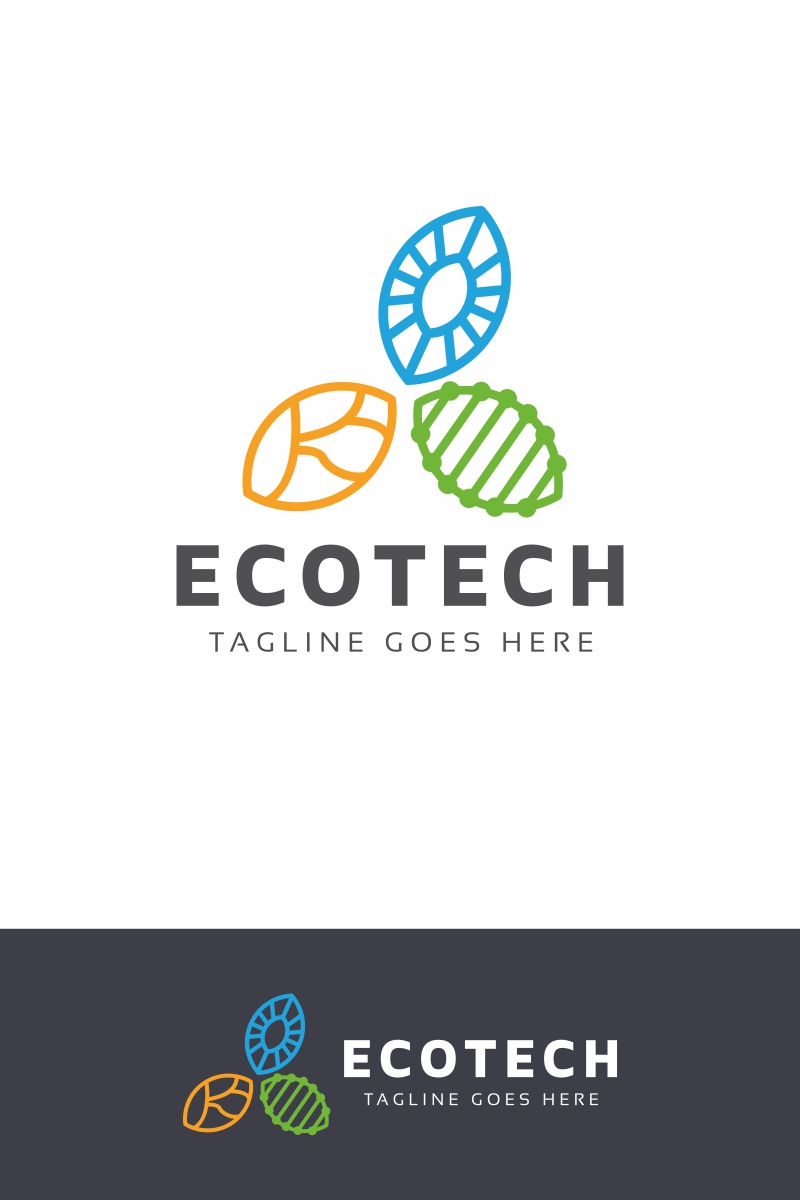 Eco Tech Leaf Logo Template