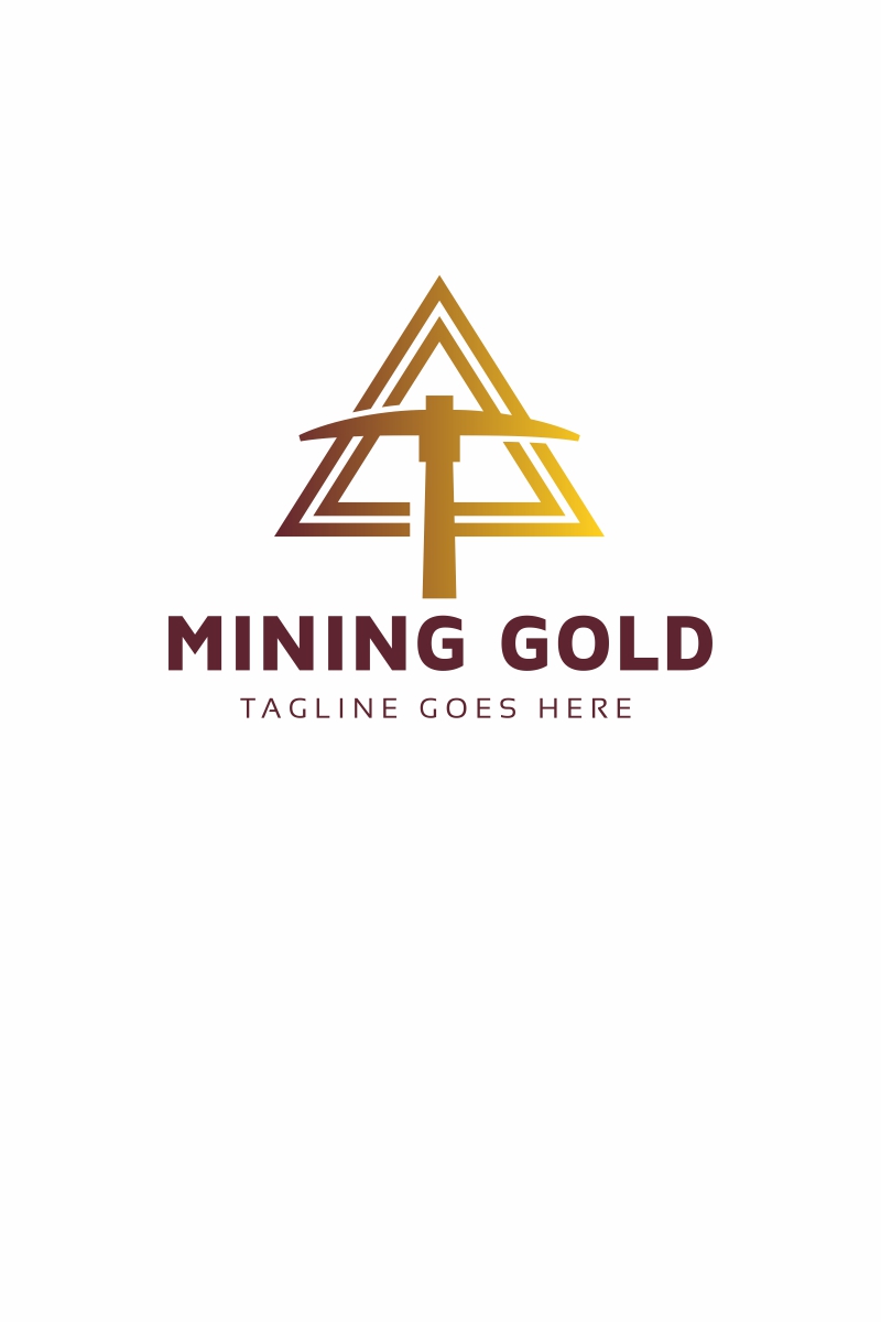 Mining Gold Crypto Logo Template