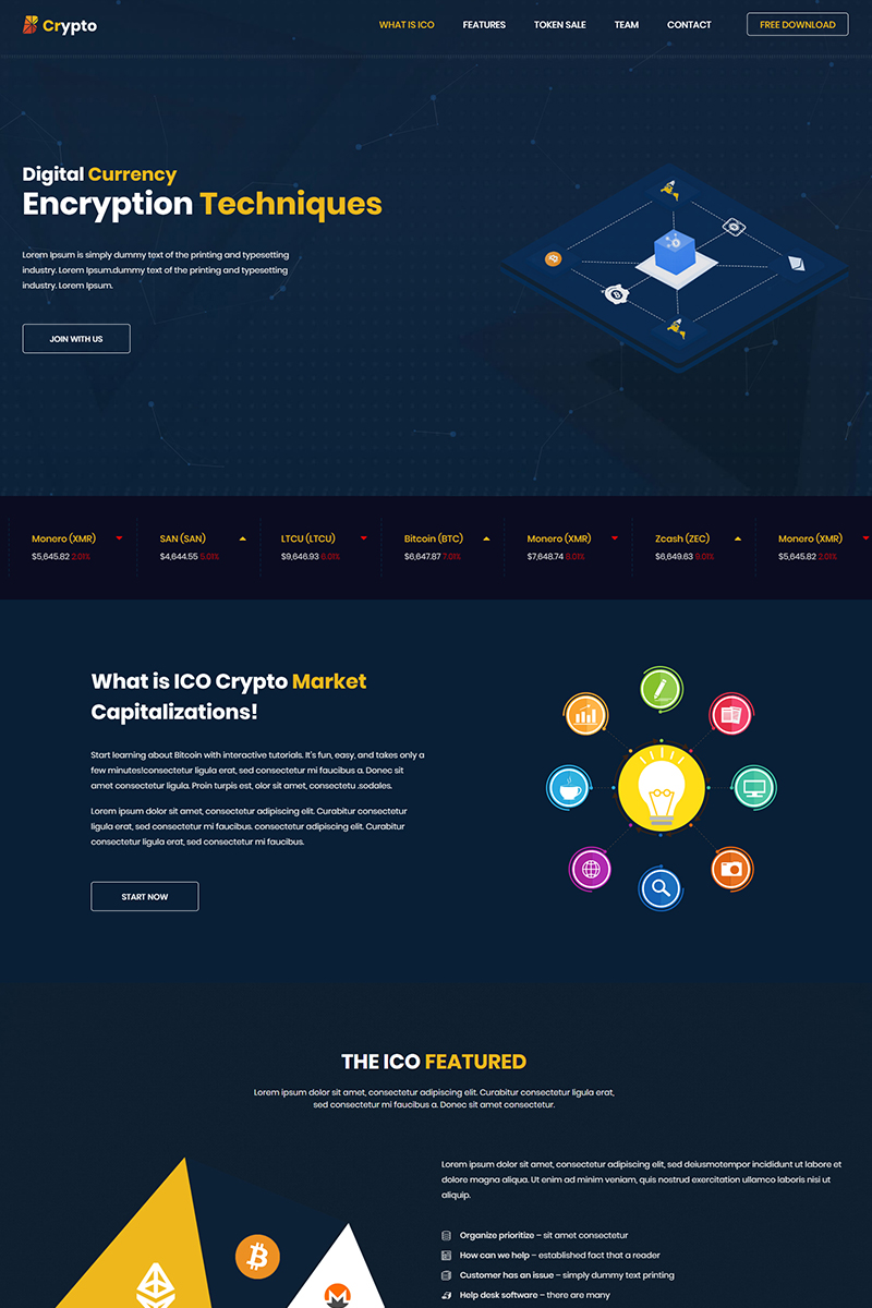 BCrypto - ICO, Bitcoin and Cryptocurrency HTML Template