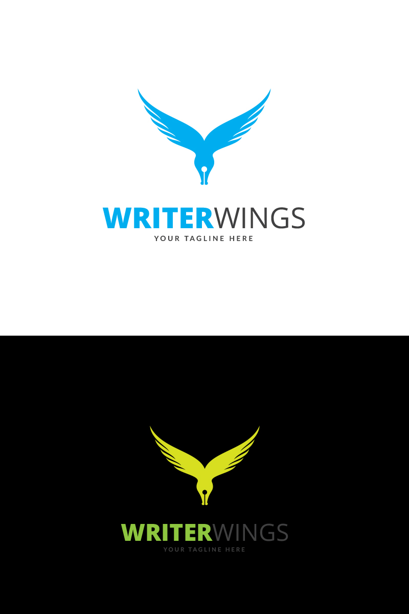 Writer Wings Logo Template