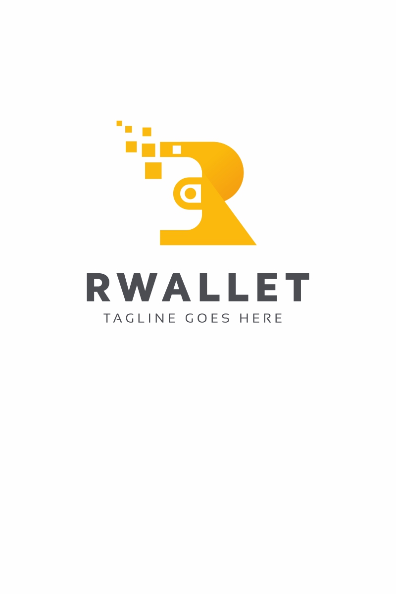 R Wallet Crypto Logo Template