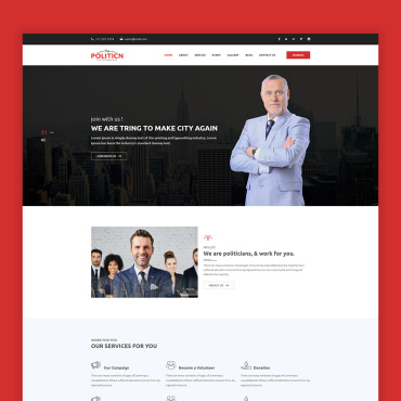 Campaign Candidate Responsive Website Templates 69066