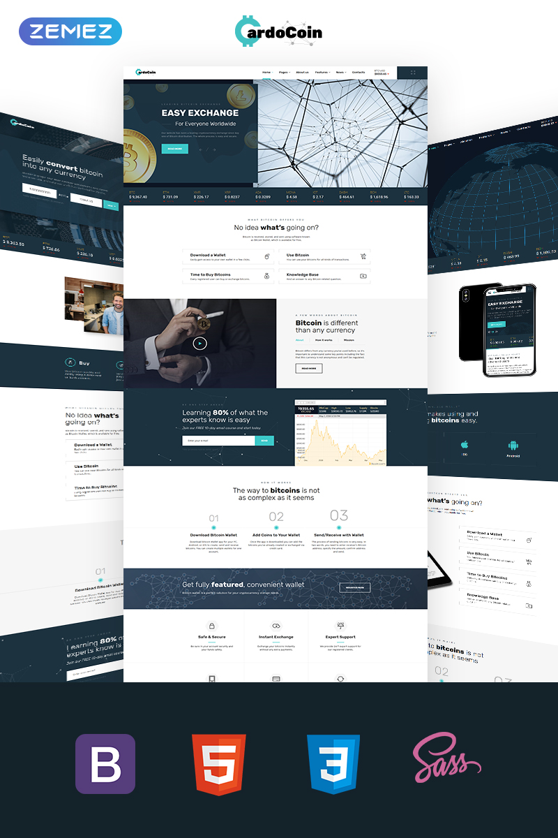CardoCoin - Bitcoin Multipage HTML5 Website Template