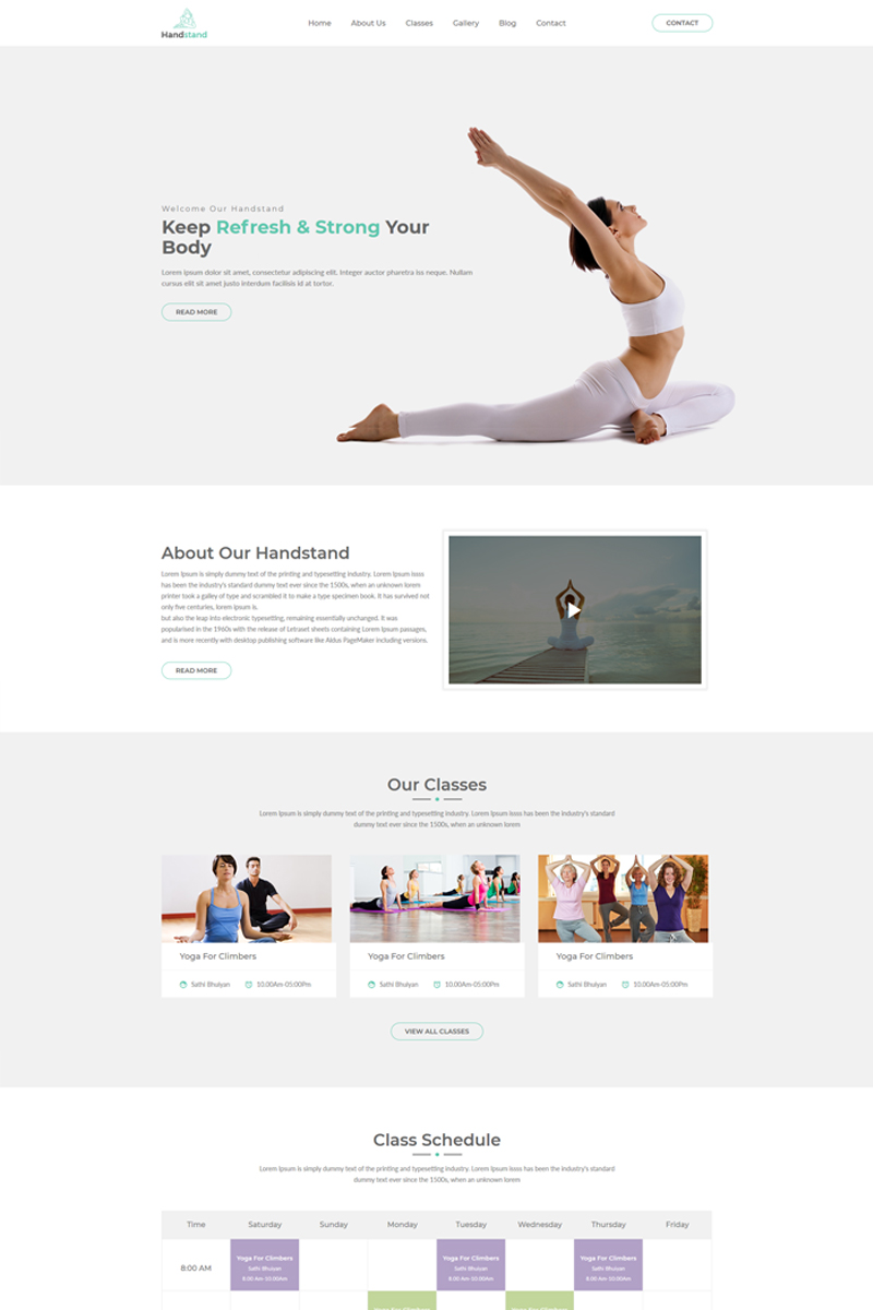 Handstand - Gym & Fitness Website Template