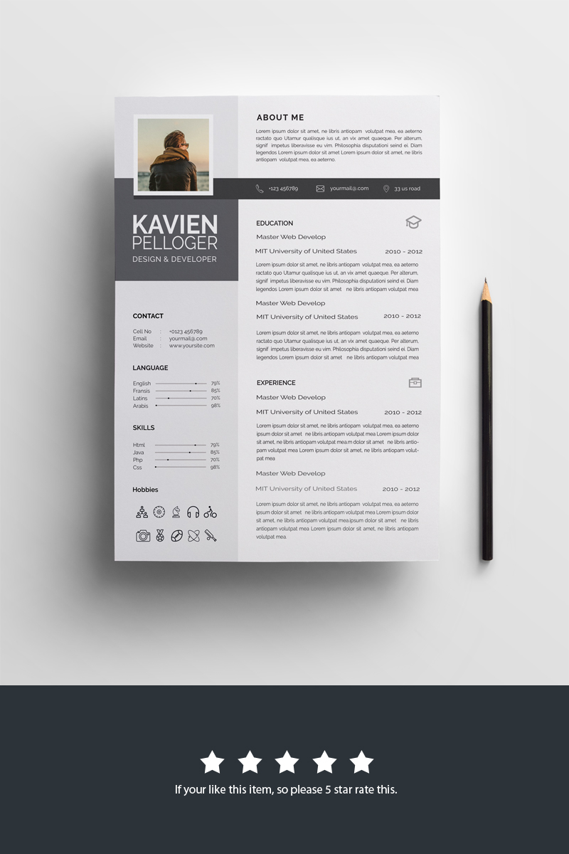 Pelloger word Resume Template with cover letter