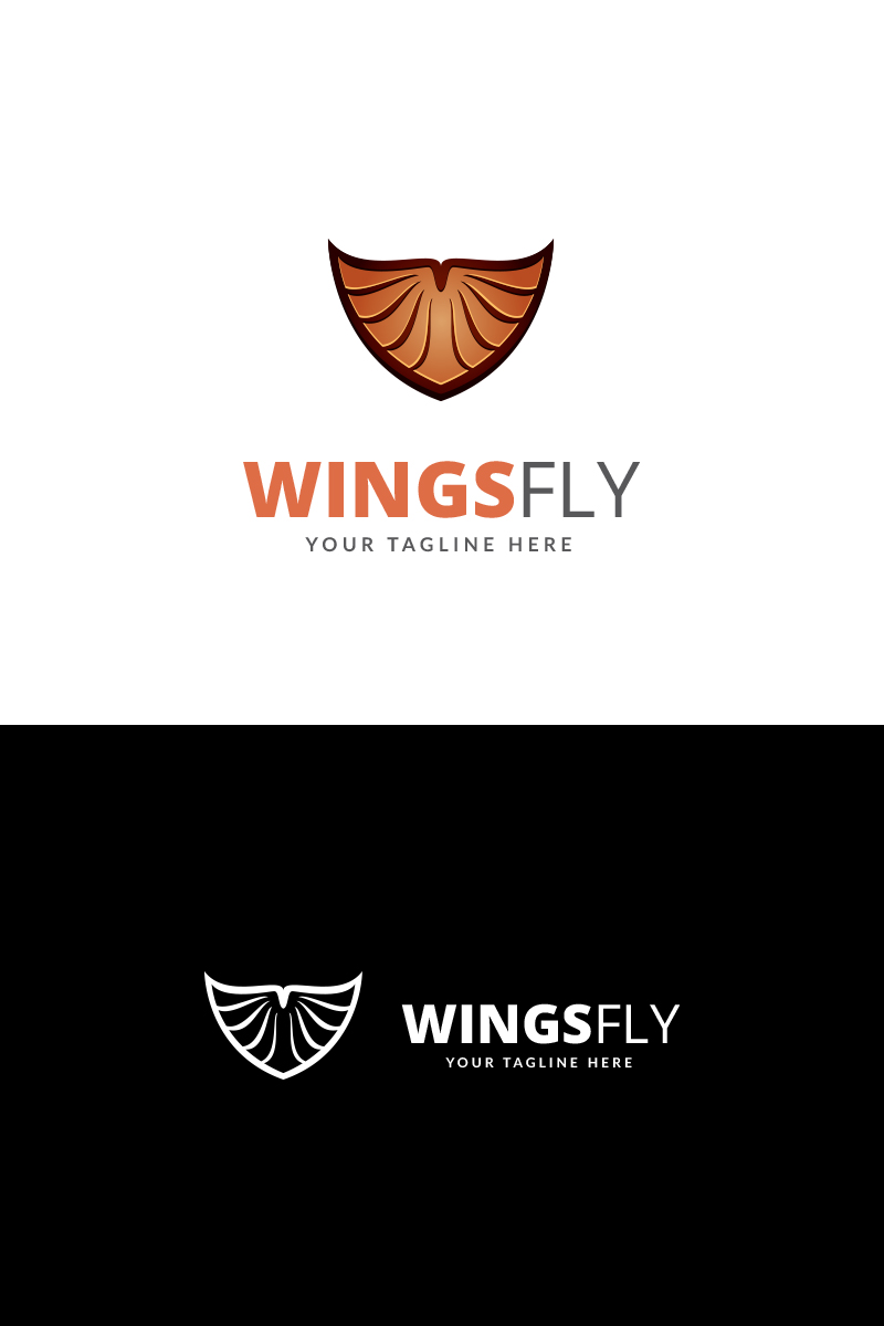 Wings Fly Logo Template
