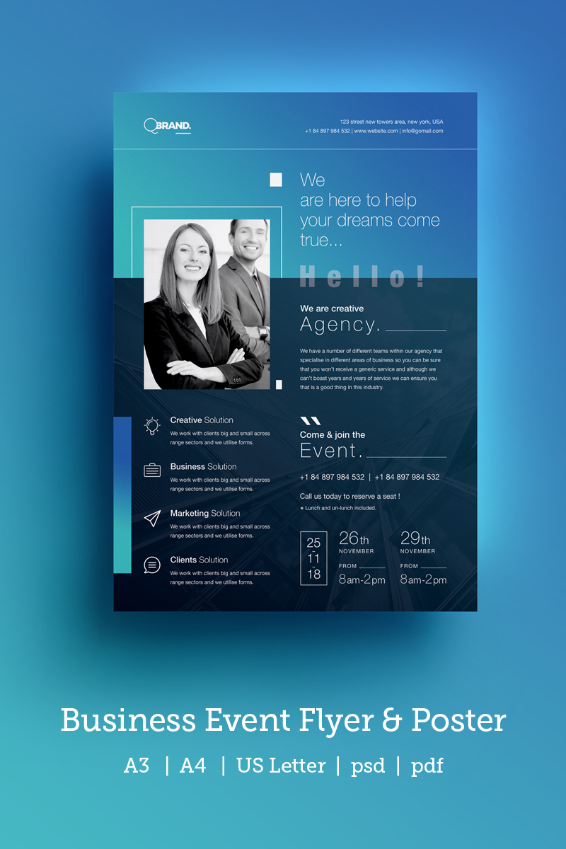 Clean, Conference, Event Flyer & Poster - Corporate Identity Template