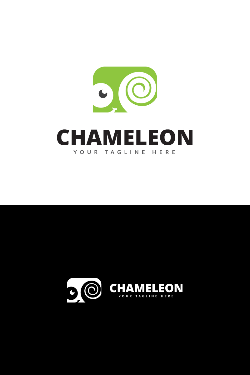 Cute Chameleon Logo Template