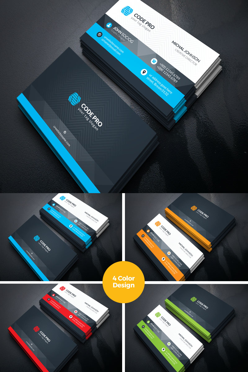 Clean & Green Creative Business Card - Corporate Identity Template