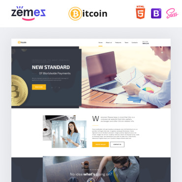 Cryptocurrency Bitcoin Landing Page Templates 69364